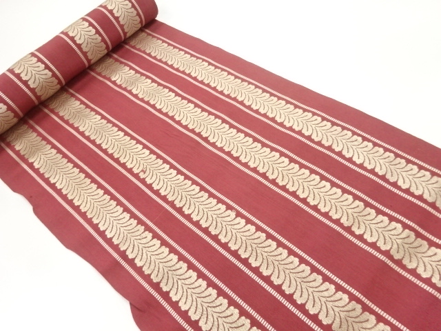 JAPANESE KIMONO / ANTIQUE BOLT FOR HASSUN OBI / SILK / WOVEN DOKKOFUJI PATTERN